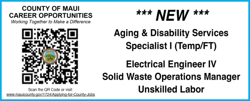 Maui County/Career Opportunities